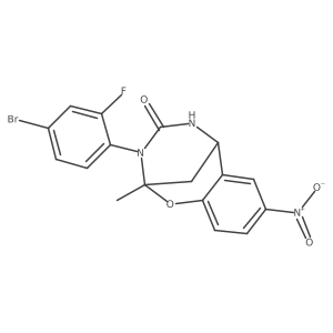 3-(4-bromo-2-fluorophenyl)-2-methyl-8-nitro-2,3,5,6-tetrahydro-4H-2,6-methano-1,3,5-benzoxadiazocin-4-one结构式