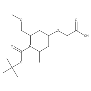 rel-2-(((2R,4S,6R)-1-(tert-Butoxycarbonyl)-2-(methoxymethyl)-6-methylpiperidin-4-yl)oxy)acetic acid Structure