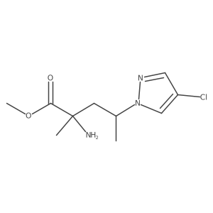 Methyl 2-amino-4-(4-chloro-1h-pyrazol-1-yl)-2-methylpentanoate结构式