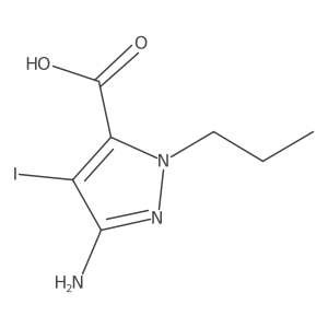 3-amino-4-iodo-1-propyl-1H-pyrazole-5-carboxylic acid结构式