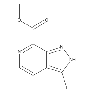 Methyl 3-iodo-1H-pyrazolo[3,4-C]pyridine-7-carboxylate结构式