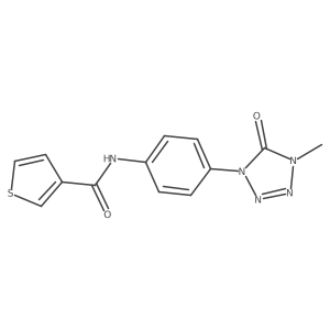 N-(4-(4-methyl-5-oxo-4,5-dihydro-1H-tetrazol-1-yl)phenyl)thiophene-3-carboxamide结构式