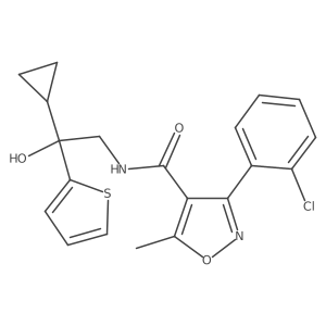 3-(2-chlorophenyl)-N-(2-cyclopropyl-2-hydroxy-2-(thiophen-2-yl)ethyl)-5-methylisoxazole-4-carboxamide Structure