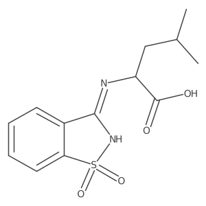 2-[(1,1-Dioxo-1,2-benzothiazol-3-yl)amino]-4-methylpentanoic acid结构式