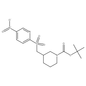 tert-Butyl 3-(((5-nitropyridin-2-yl)sulfonyl)methyl)piperidine-1-carboxylate结构式