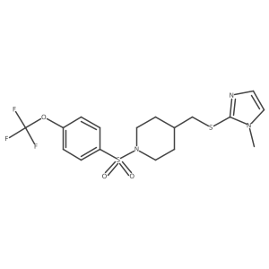 4-(((1-methyl-1H-imidazol-2-yl)thio)methyl)-1-((4-(trifluoromethoxy)phenyl)sulfonyl)piperidine结构式