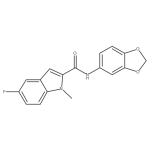 N-(1,3-benzodioxol-5-yl)-5-fluoro-1-methyl-1H-indole-2-carboxamide结构式