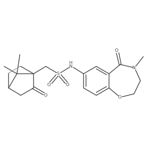 1-(7,7-dimethyl-2-oxobicyclo[2.2.1]heptan-1-yl)-N-(4-methyl-5-oxo-2,3,4,5-tetrahydrobenzo[f][1,4]oxazepin-7-yl)methanesulfonamide Structure