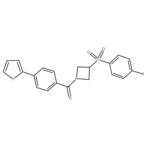 (3-((4-Fluorophenyl)sulfonyl)azetidin-1-yl)(4-(thiophen-2-yl)phenyl)methanone结构式