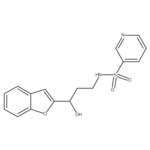 N-(3-(benzofuran-2-yl)-3-hydroxypropyl)pyridine-3-sulfonamide结构式