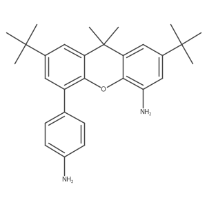 5-(4-aminophenyl)-2,7-di-tert-butyl-9,9-dimethyl-9H-xanthen-4-amine结构式