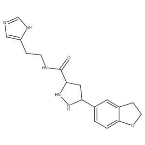 5-(2,3-dihydro-1-benzofuran-5-yl)-N-[2-(1H-imidazol-5-yl)ethyl]pyrazolidine-3-carboxamide Structure