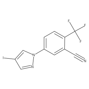 5-(4-iodo-1H-pyrazol-1-yl)-2-(trifluoromethyl)benzonitrile结构式