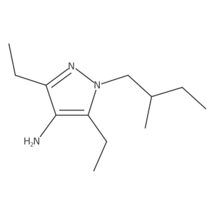 3,5-diethyl-1-(2-methylbutyl)-1H-pyrazol-4-amine结构式