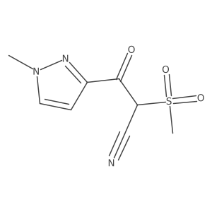 2-Methanesulfonyl-3-(1-methyl-1H-pyrazol-3-yl)-3-oxopropanenitrile结构式