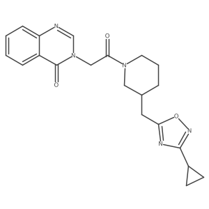 3-(2-(3-((3-cyclopropyl-1,2,4-oxadiazol-5-yl)methyl)piperidin-1-yl)-2-oxoethyl)quinazolin-4(3H)-one结构式