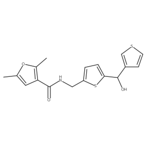 N-((5-(hydroxy(thiophen-3-yl)methyl)thiophen-2-yl)methyl)-2,5-dimethylfuran-3-carboxamide结构式