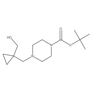 Tert-butyl 4-[[1-(hydroxymethyl)cyclopropyl]methyl]piperazine-1-carboxylate结构式
