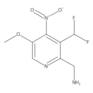 2-(Aminomethyl)-3-(difluoromethyl)-5-methoxy-4-nitropyridine Structure