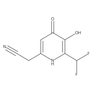 2-(Difluoromethyl)-3,4-dihydroxypyridine-6-acetonitrile Structure