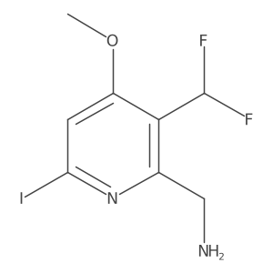 2-(Aminomethyl)-3-(difluoromethyl)-6-iodo-4-methoxypyridine Structure