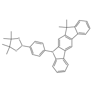 5,7-Dihydro-7,7-dimethyl-5-[4-(4,4,5,5-tetramethyl-1,3,2-dioxaborolan-2-yl)phenyl]indeno[2,1-b]carbazole结构式