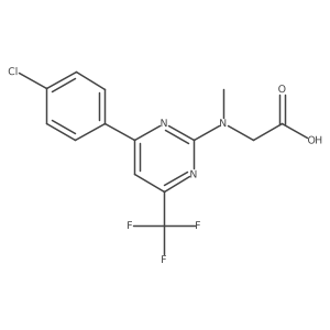 N-[6-(4-Chlorophenyl)-4-(trifluoromethyl)pyrimidin-2-yl]-N-methylglycine Structure