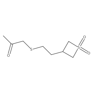 1-((2-(1,1-Dioxidothietan-3-yl)ethyl)thio)propan-2-one Structure