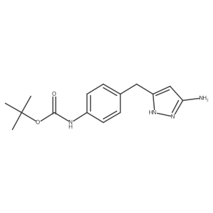 N-[4-[(3-amino-1H-pyrazol-5-yl)methyl]phenyl]carbamic acid 1,1-dimethylethyl ester结构式