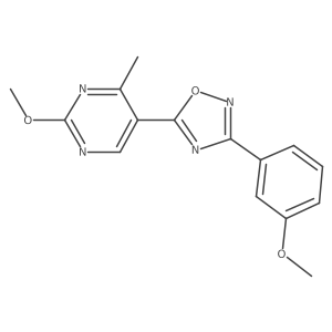 5-(2-Methoxy-4-methylpyrimidin-5-yl)-3-(3-methoxyphenyl)-1,2,4-oxadiazole结构式