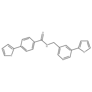 N-((5-(furan-2-yl)pyridin-3-yl)methyl)-4-(thiophen-2-yl)benzamide结构式