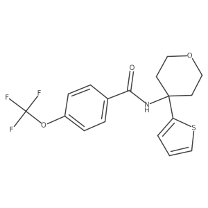 N-(4-(thiophen-2-yl)tetrahydro-2H-pyran-4-yl)-4-(trifluoromethoxy)benzamide Structure