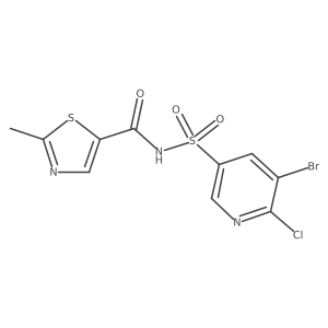 N-[(5-bromo-6-chloropyridin-3-yl)sulfonyl]-2-methyl-1,3-thiazole-5-carboxamide Structure