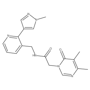 2-(4,5-dimethyl-6-oxopyrimidin-1(6H)-yl)-N-((2-(1-methyl-1H-pyrazol-4-yl)pyridin-3-yl)methyl)acetamide Structure