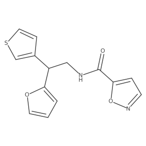 N-(2-(furan-2-yl)-2-(thiophen-3-yl)ethyl)isoxazole-5-carboxamide结构式