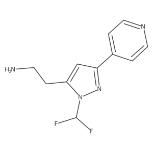 2-(1-(difluoromethyl)-3-(pyridin-4-yl)-1H-pyrazol-5-yl)ethan-1-amine结构式