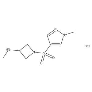 N-methyl-1-((1-methyl-1H-pyrazol-4-yl)sulfonyl)azetidin-3-amine hydrochloride Structure