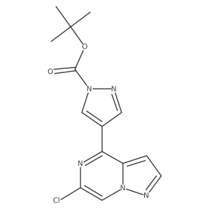 4-(6-Chloropyrazolo[1,5-a]pyrazin-4-yl)-1h-pyrazole-1-carboxylic acid 1,1-dimethylethyl ester结构式