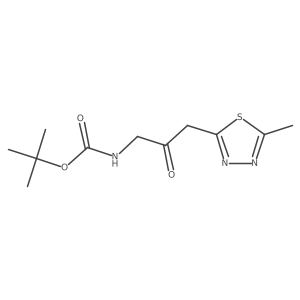 tert-butyl N-[3-(5-methyl-1,3,4-thiadiazol-2-yl)-2-oxopropyl]carbamate结构式