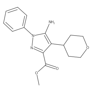 methyl 5-amino-4-(oxan-4-yl)-1-phenyl-1H-pyrazole-3-carboxylate Structure