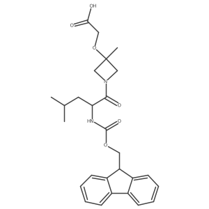 2-({1-[(2R)-2-({[(9H-fluoren-9-yl)methoxy]carbonyl}amino)-4-methylpentanoyl]-3-methylazetidin-3-yl}oxy)acetic acid Structure