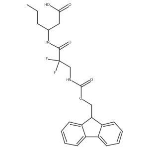(3R)-3-[3-({[(9H-fluoren-9-yl)methoxy]carbonyl}amino)-2,2-difluoropropanamido]hexanoic acid结构式