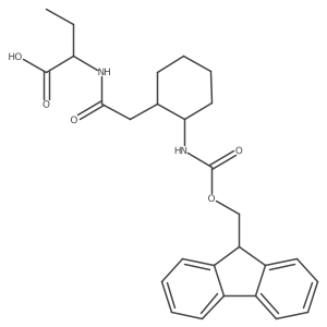 (2R)-2-{2-[2-({[(9H-fluoren-9-yl)methoxy]carbonyl}amino)cyclohexyl]acetamido}butanoic acid Structure