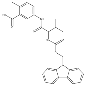 5-[2-({[(9H-fluoren-9-yl)methoxy]carbonyl}amino)-3-methylbutanamido]-2-methylbenzoic acid结构式