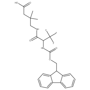 4-[2-({[(9H-fluoren-9-yl)methoxy]carbonyl}amino)-3,3,3-trifluoropropanamido]-3,3-dimethylbutanoic acid结构式