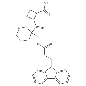 1-{3-[({[(9H-fluoren-9-yl)methoxy]carbonyl}amino)methyl]oxane-3-carbonyl}azetidine-2-carboxylic acid结构式