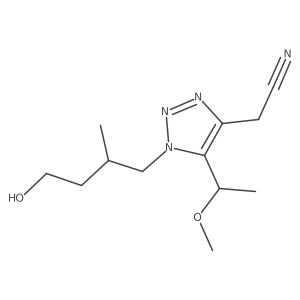 2-[1-(4-hydroxy-2-methylbutyl)-5-(1-methoxyethyl)-1H-1,2,3-triazol-4-yl]acetonitrile结构式