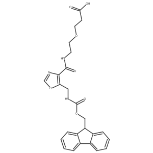 3-[2-({5-[({[(9H-fluoren-9-yl)methoxy]carbonyl}amino)methyl]-1,3-oxazol-4-yl}formamido)ethoxy]propanoic acid Structure