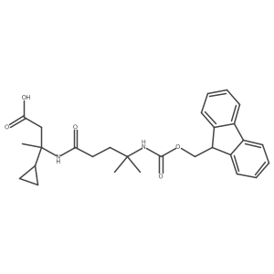 3-cyclopropyl-3-[4-({[(9H-fluoren-9-yl)methoxy]carbonyl}amino)-4-methylpentanamido]butanoic acid Structure