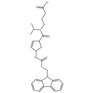 4-{1-[4-({[(9H-fluoren-9-yl)methoxy]carbonyl}amino)cyclopent-2-en-1-yl]-N-(propan-2-yl)formamido}butanoic acid Structure